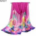 Schöner Druck moslemischer Farbenart-Frauendruck Blumen Chiffon- Polyester-Hijabschal